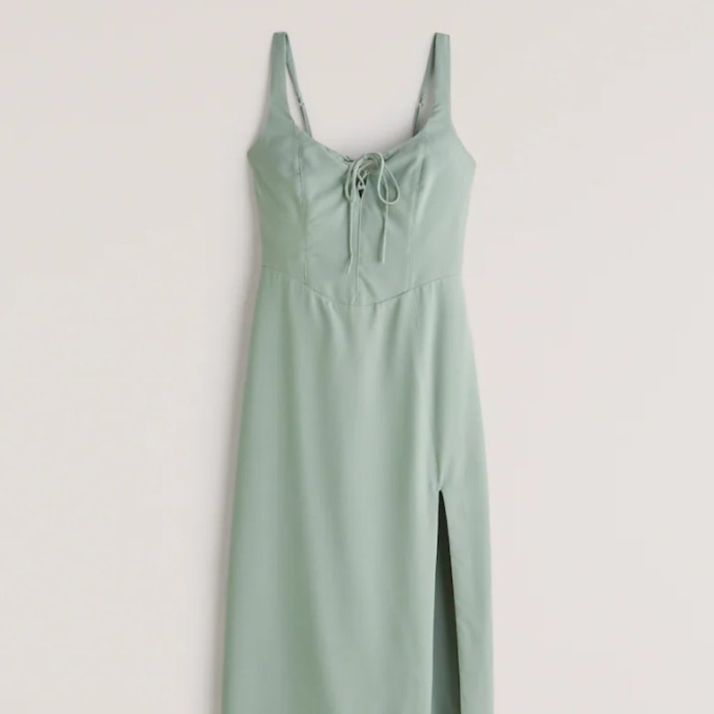 Abercrombie Corset Lace-Up Midi Dress